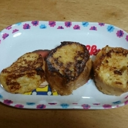 朝ごはんに作りました。美味しかったです❗(*^O^*)